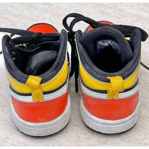 Jordan 1 Retro High OG Sneakers Black/Yellow/Red Kids Size 6C Red Yellow B&W - Picture 2 of 9